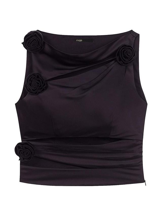 Womens Satin-Effect Draped Top Product Image