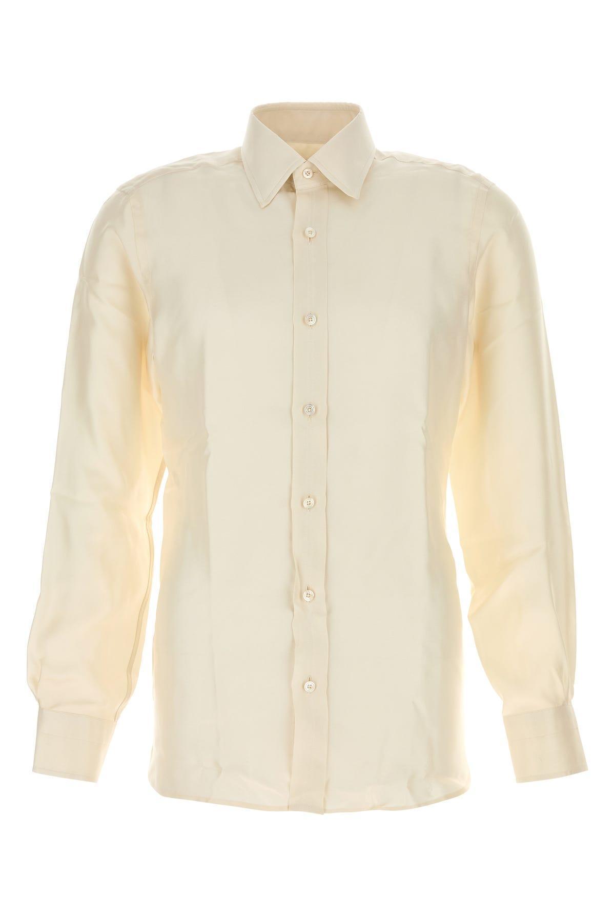 Washed Silk Shirt Slim Fit-41 Nd  Male In Beige Product Image