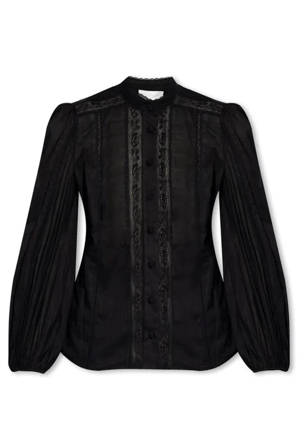 High Neck Sleeved Top In Negro product image