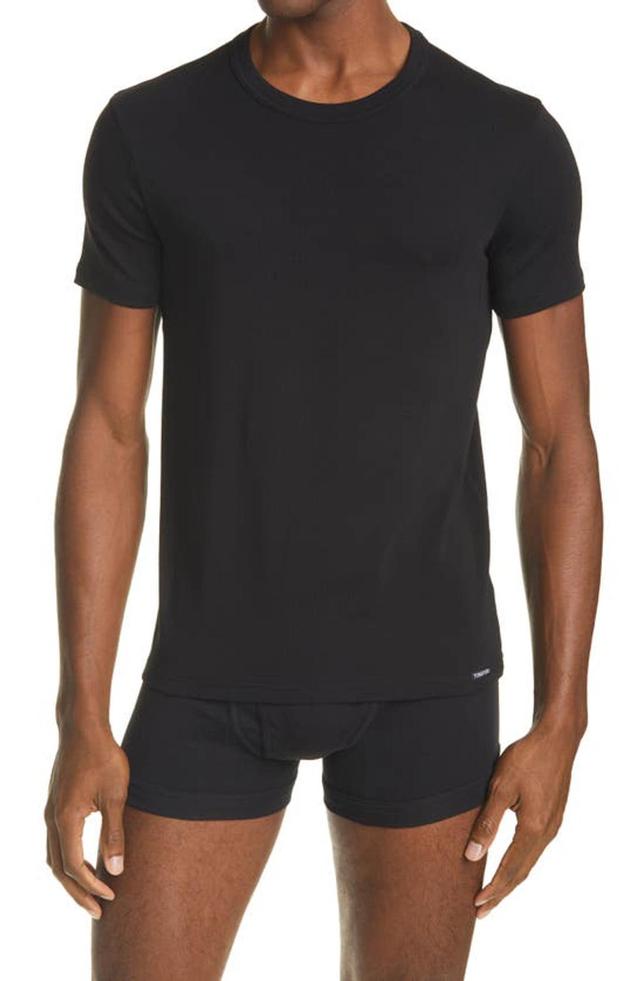 TOM FORD Cotton And Lyocell T-shirt In Black Product Image