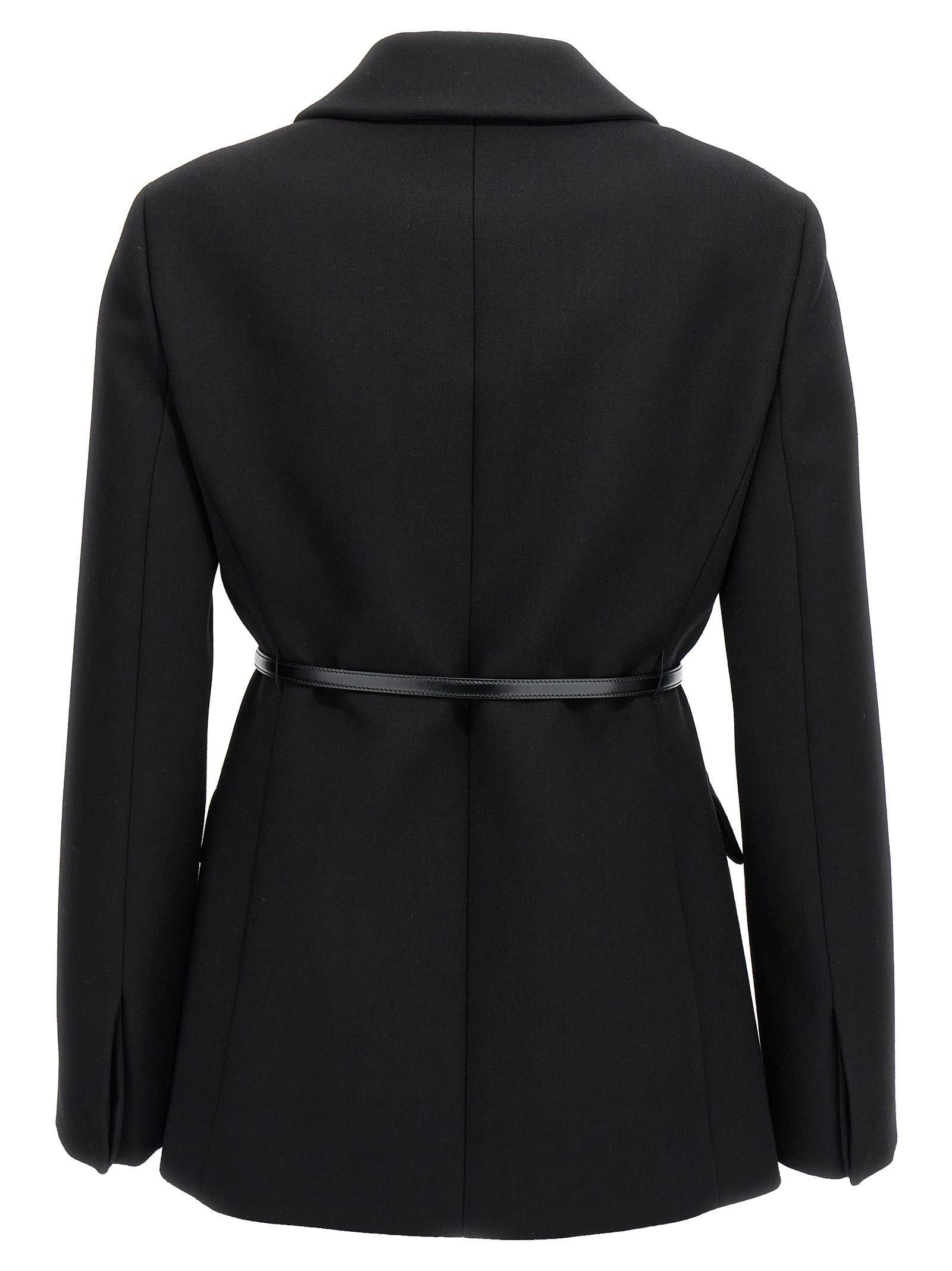 Wool Crepe Jacket In Black Product Image