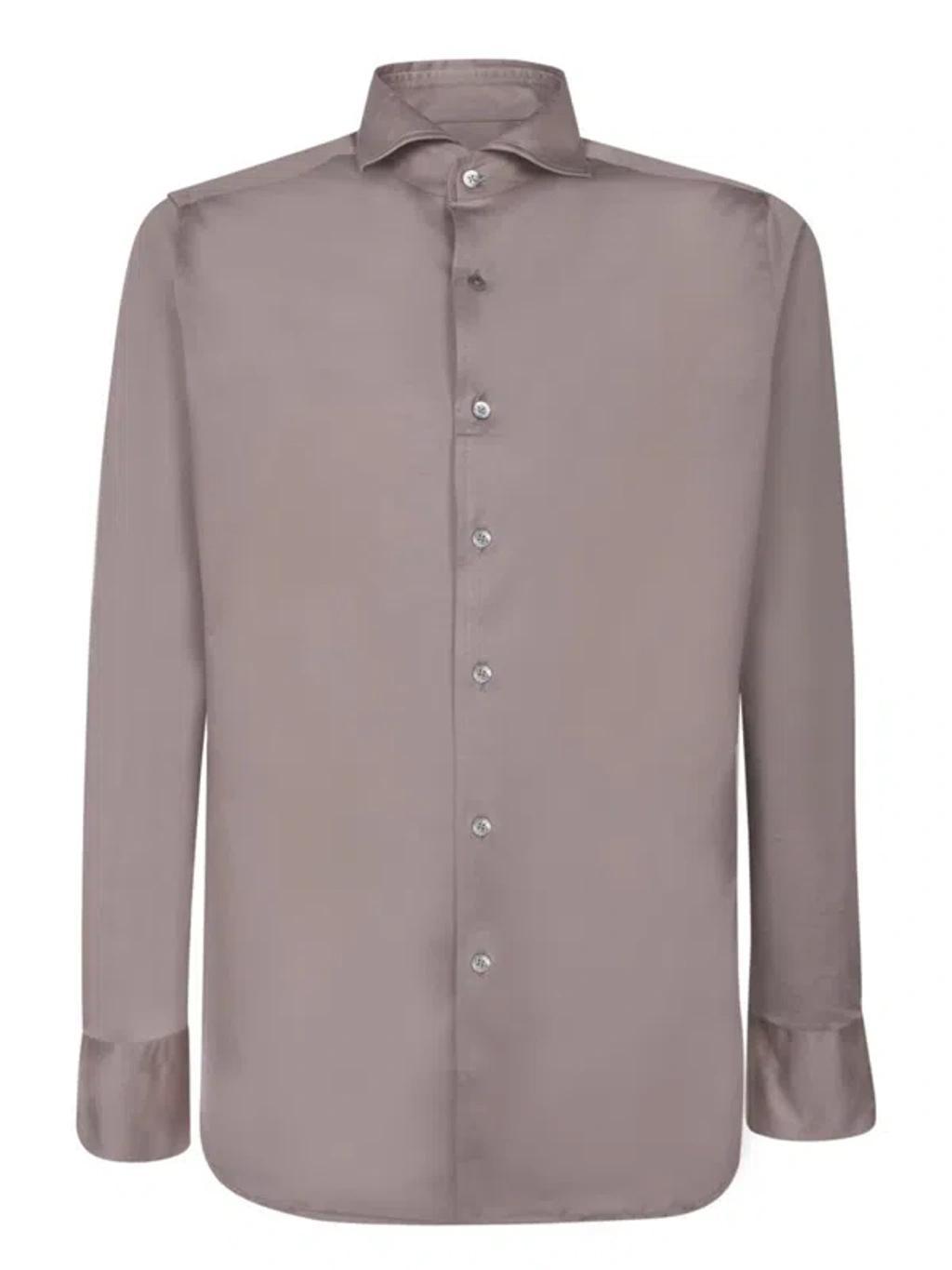 CANALI Cotton Mastic Shirt In Grey Product Image