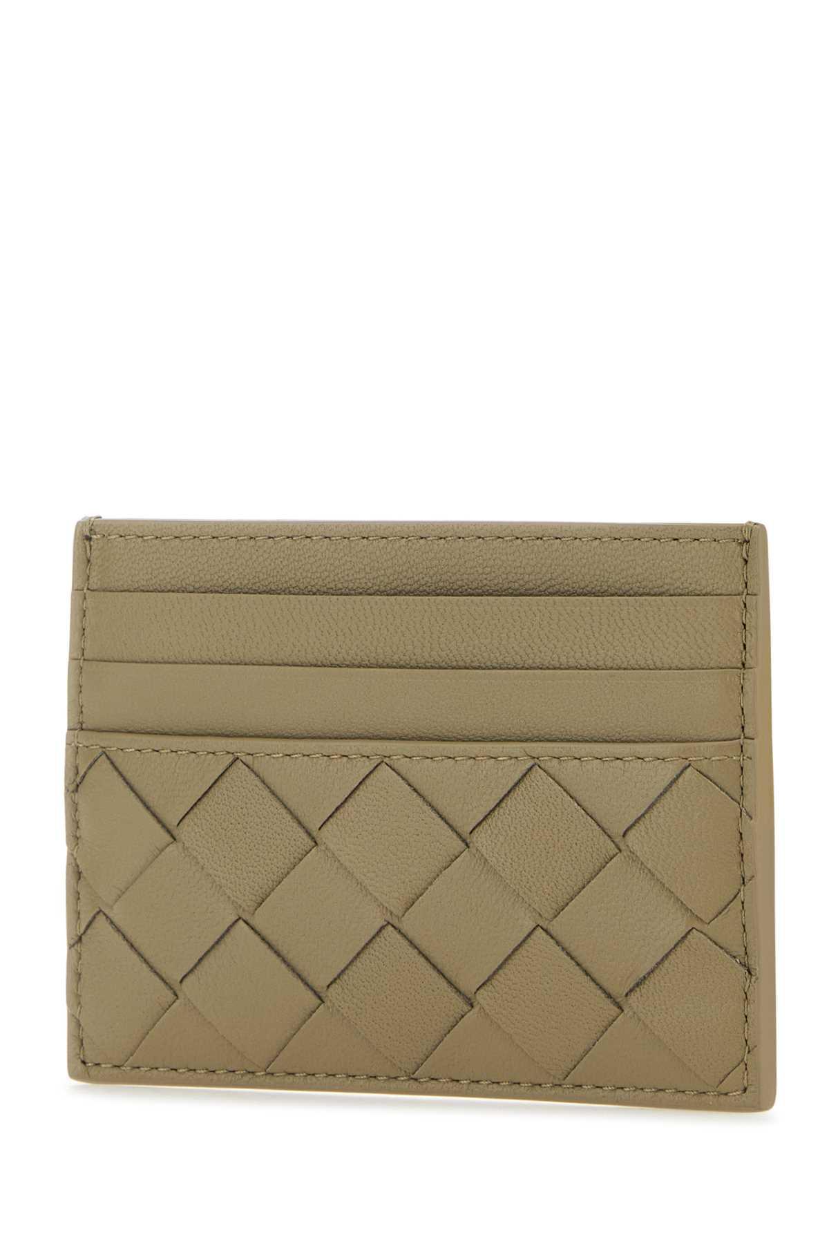 Dove Grey Nappa Leather Intrecciato Card Holder In Gray Product Image