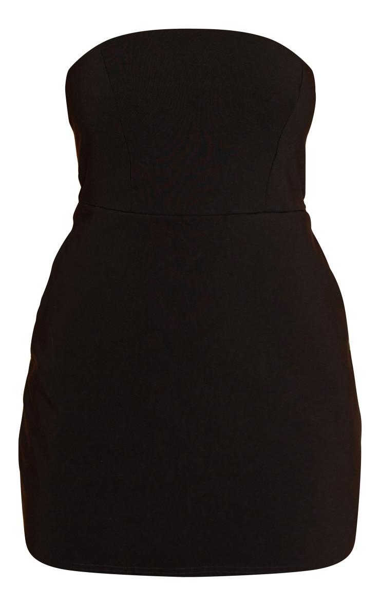 Black Stretch Woven Bandeau Shift Dress Product Image