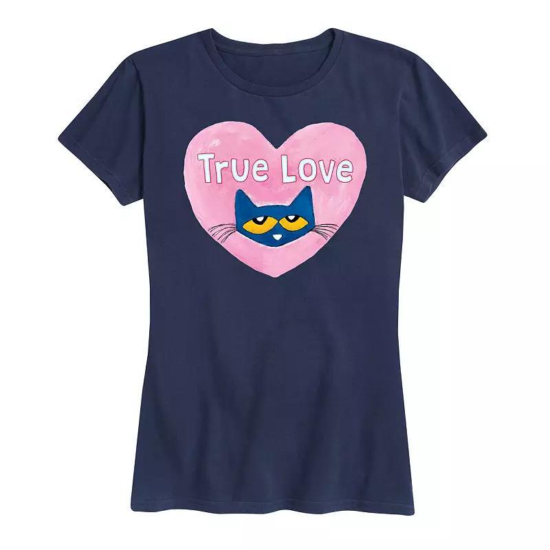 Womens Pete The Cat True Love Graphic Tee Med Grey Product Image