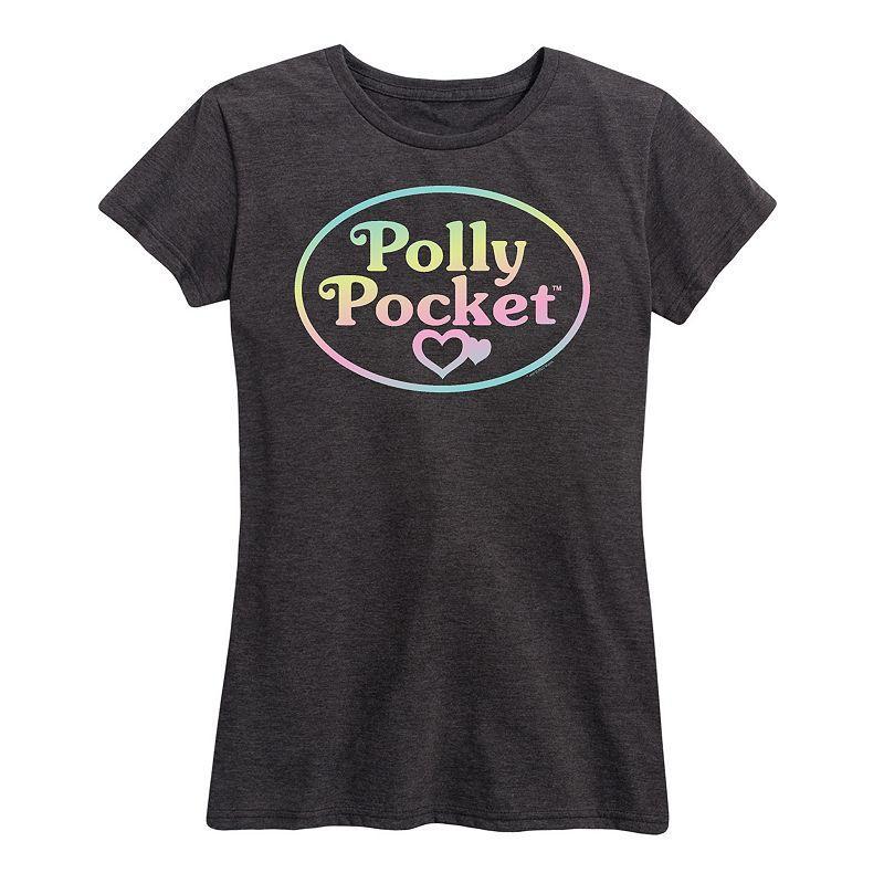 Womens Polly Pocket Ombre Logo Graphic Tee Heather Grey Product Image