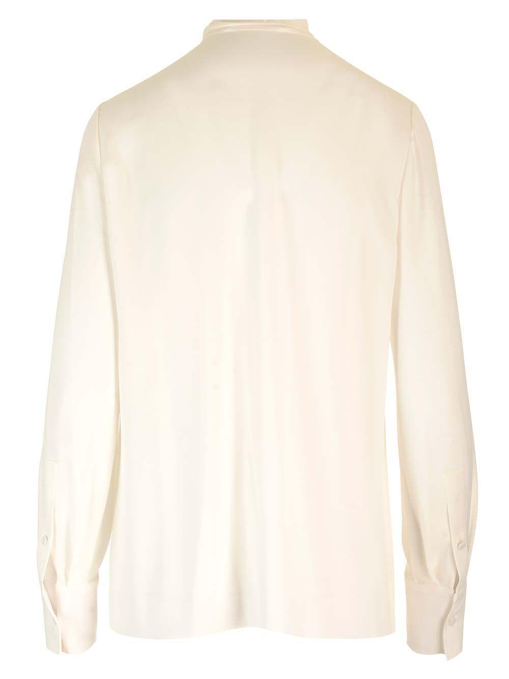 VALENTINO Silk Georgette Blouse In White Product Image