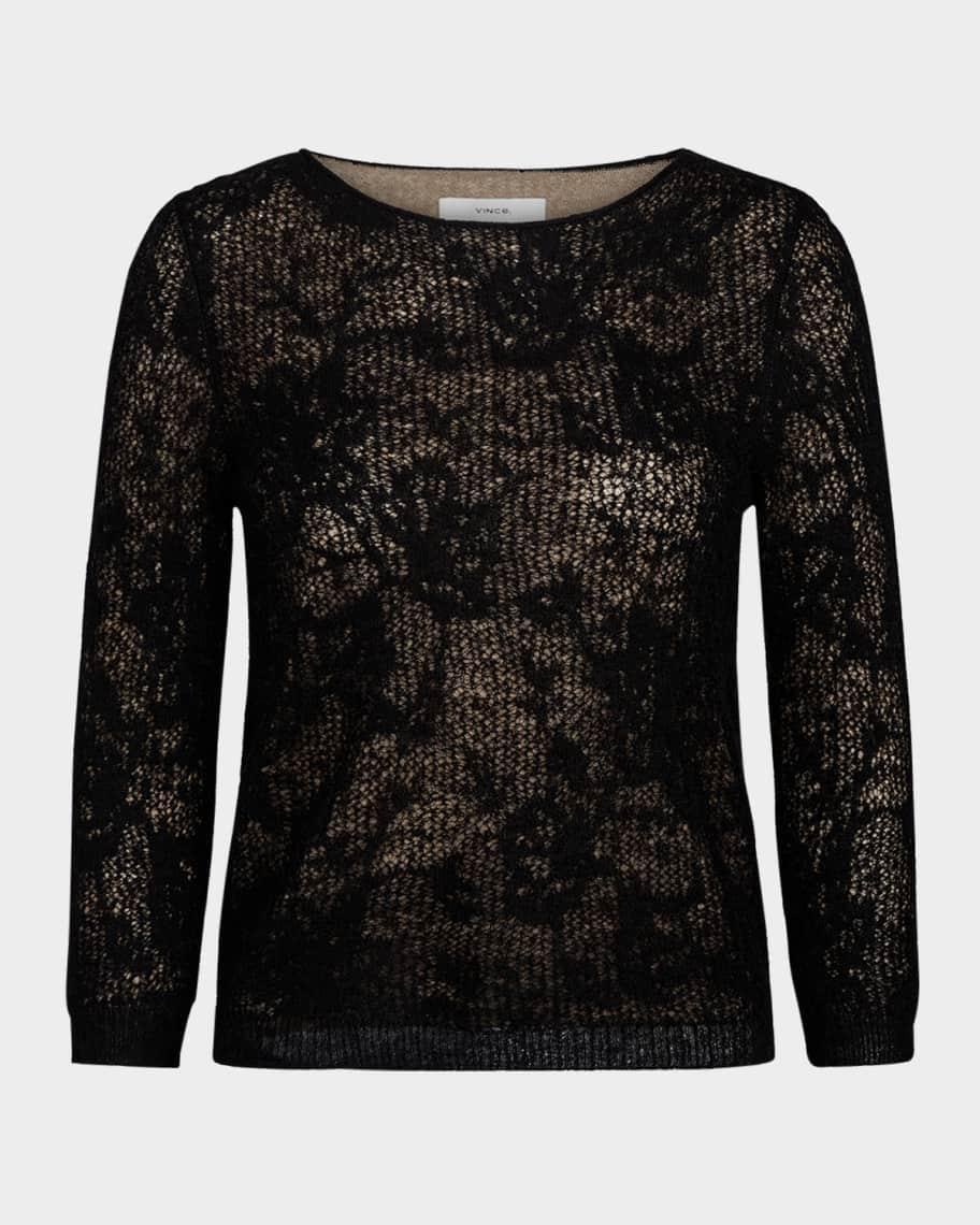 Lace Stitch Layered Sweater Product Image