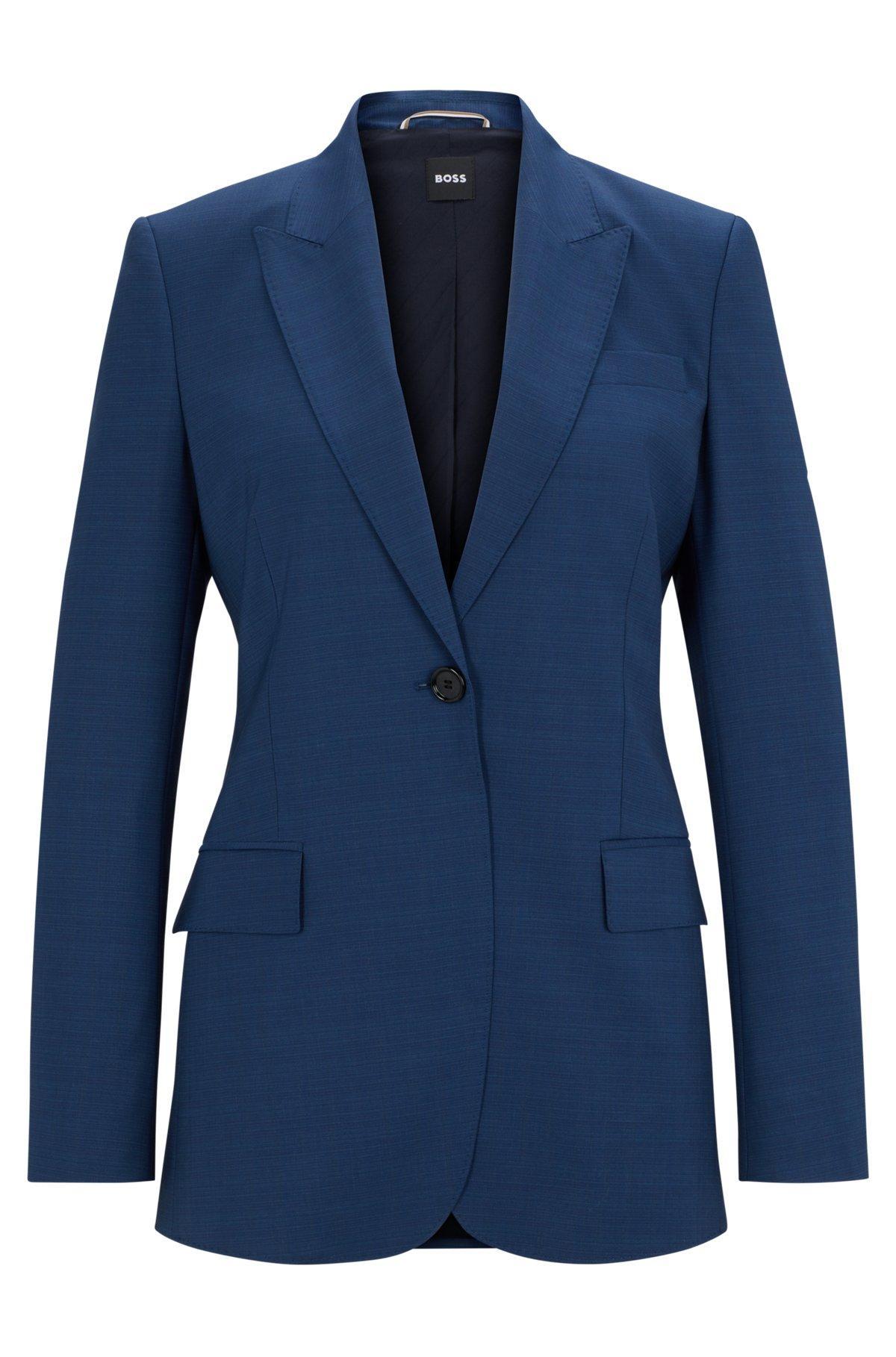 Regular-fit jacket in melange virgin wool Product Image