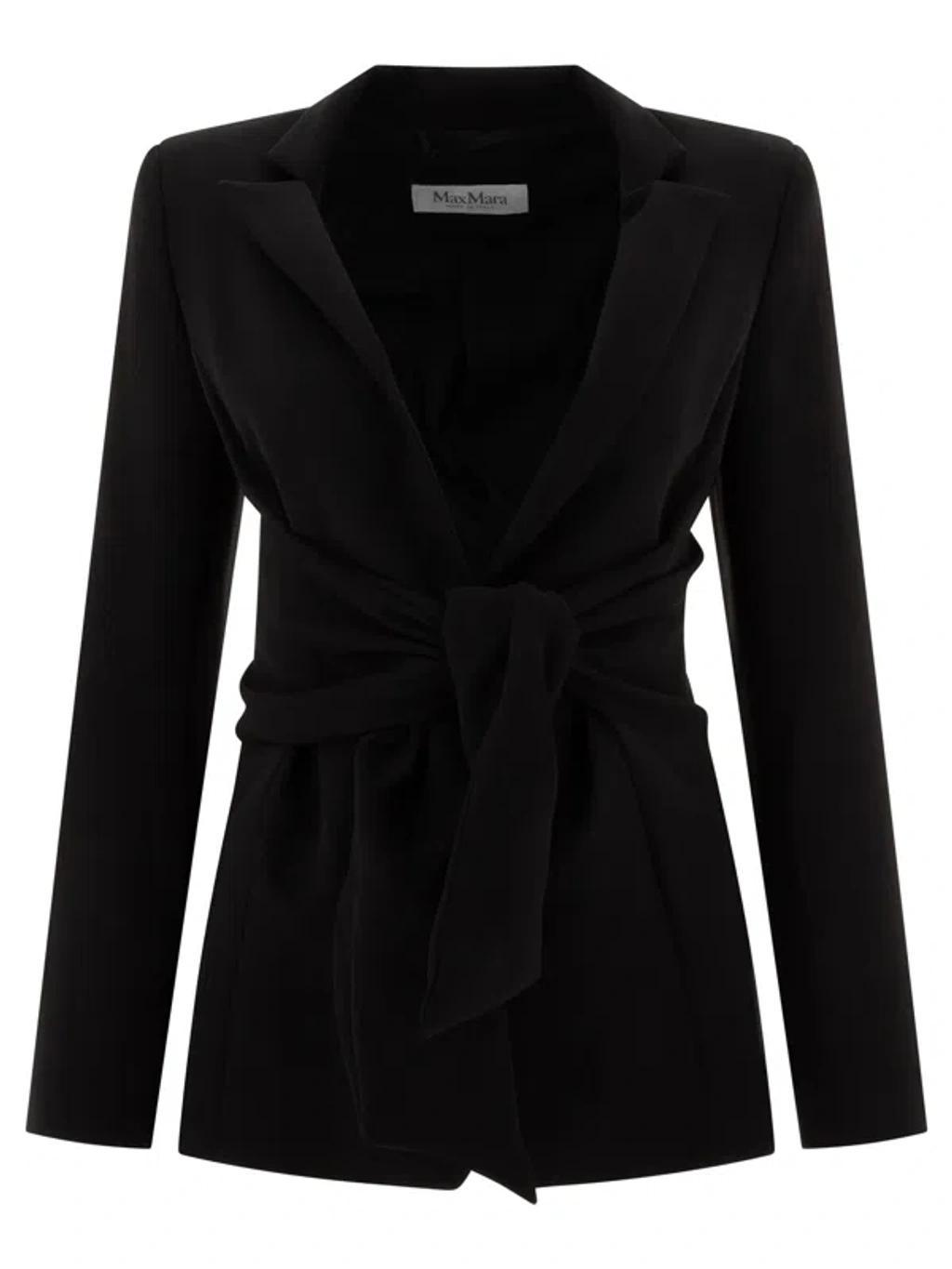 MAX MARA Cady Jacket With Sash In Black Product Image