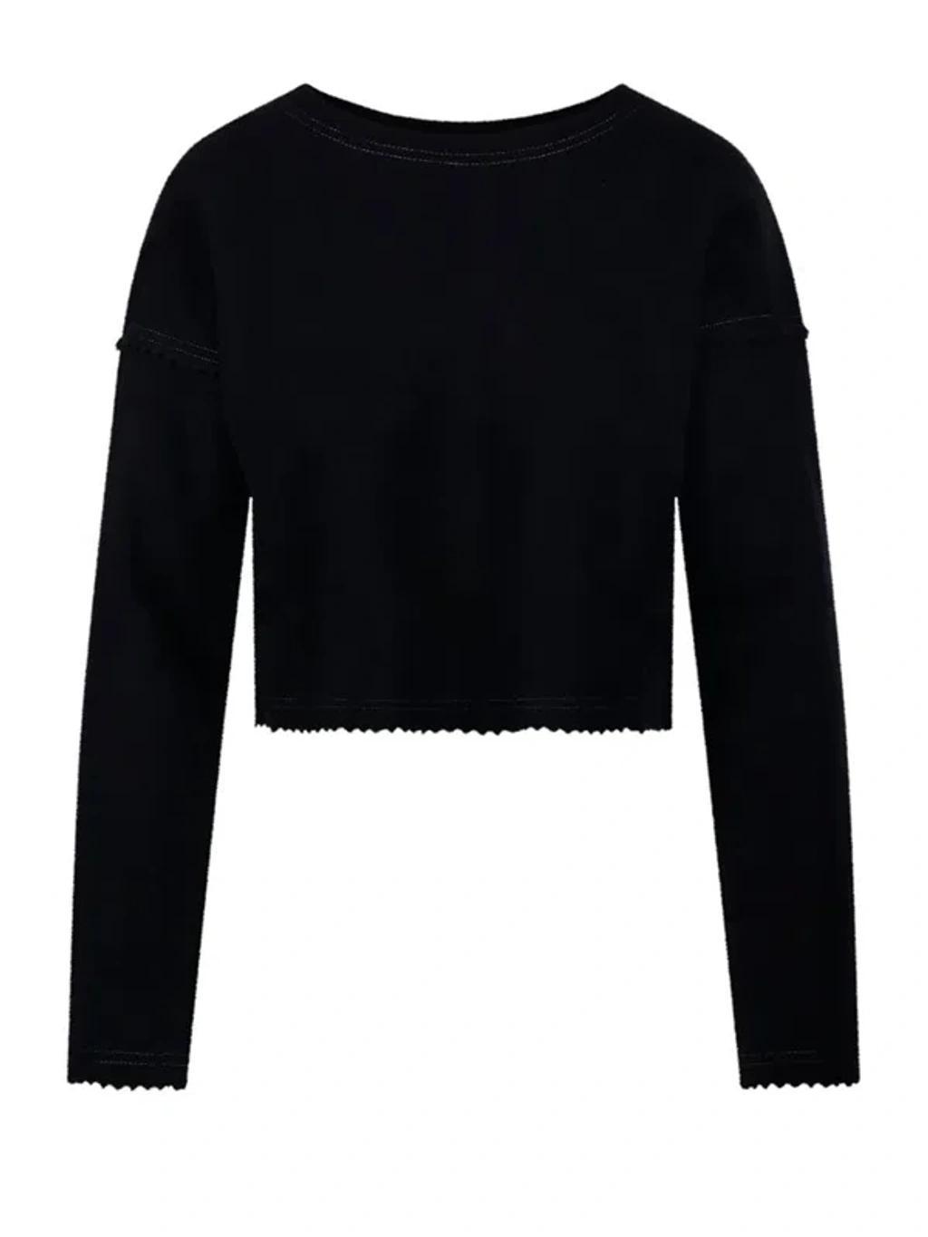 Zip Detailed Crewneck Jumper In Black Product Image