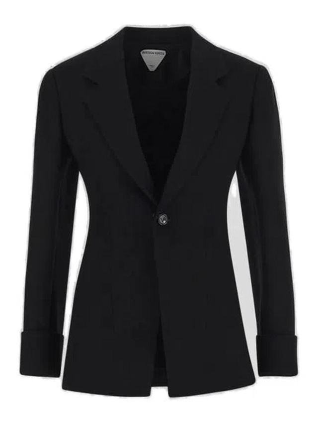 Women's Cotton Blend Single-breast Jacket In Black Product Image