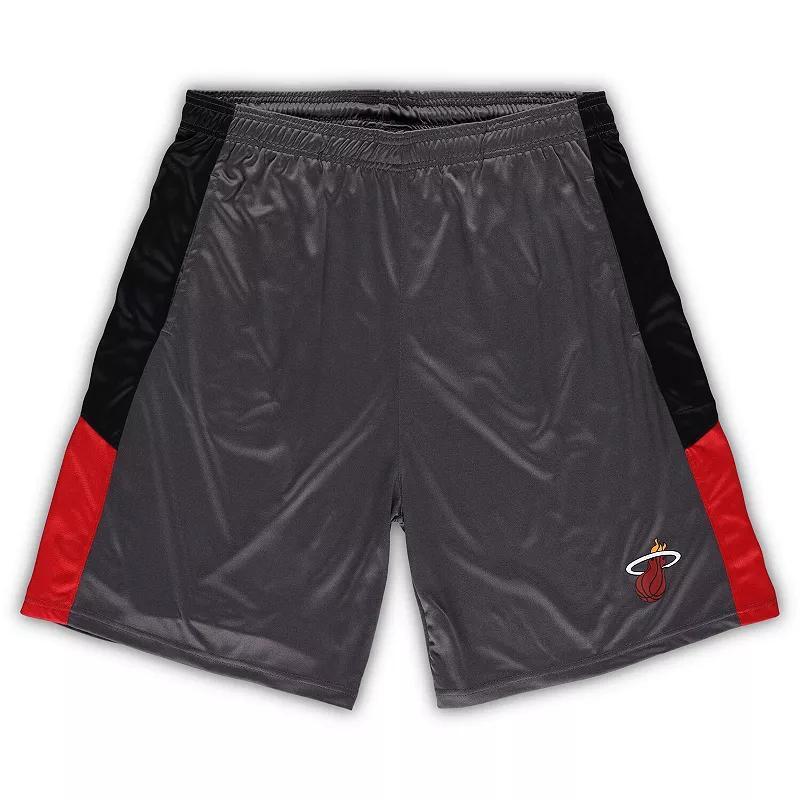 Mens Fanatics Branded Gray Miami Heat Big & Tall Shorts Product Image