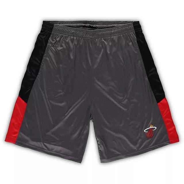 Mens Fanatics Branded Gray Miami Heat Big & Tall Shorts Product Image