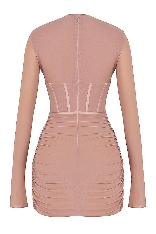 Adanna Blush Corset Mini Dress Product Image