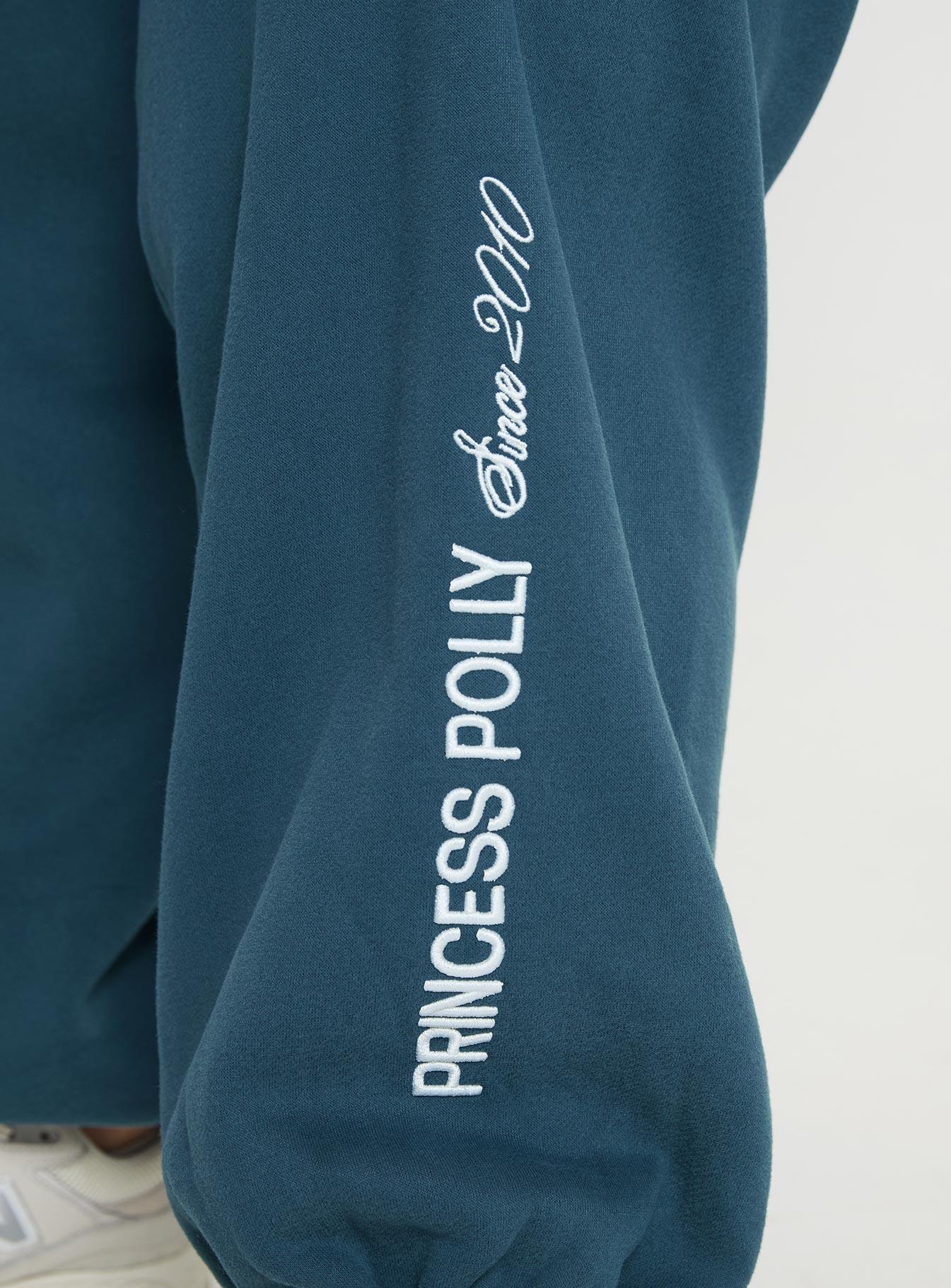 Princess Polly Track Pants Block / Cursive Text Slate Curve Product Image