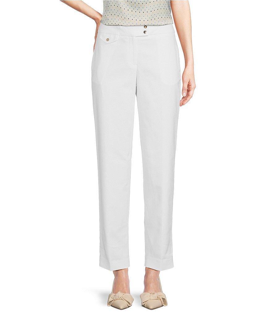 Anne Klein Stretch Fly Front Slim Ankle Pants Product Image