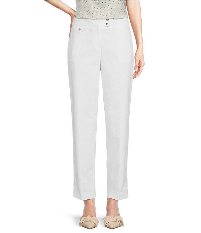 Anne Klein Stretch Fly Front Slim Ankle Pants Product Image