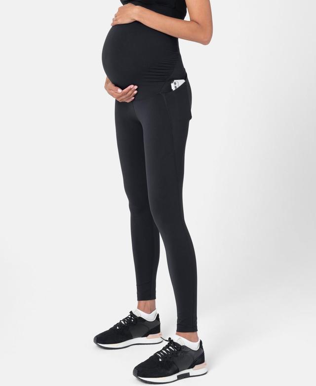 Seraphine Womens Active Support Soft-Touch Sage Maternity Leggings Product Image