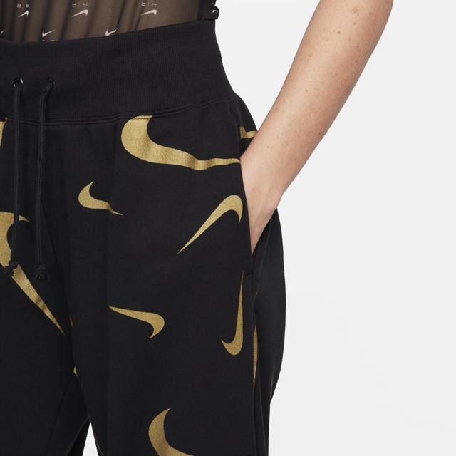 Womens Nike Sportswear High-Waisted Fleece Printed Jogger Pants Product Image