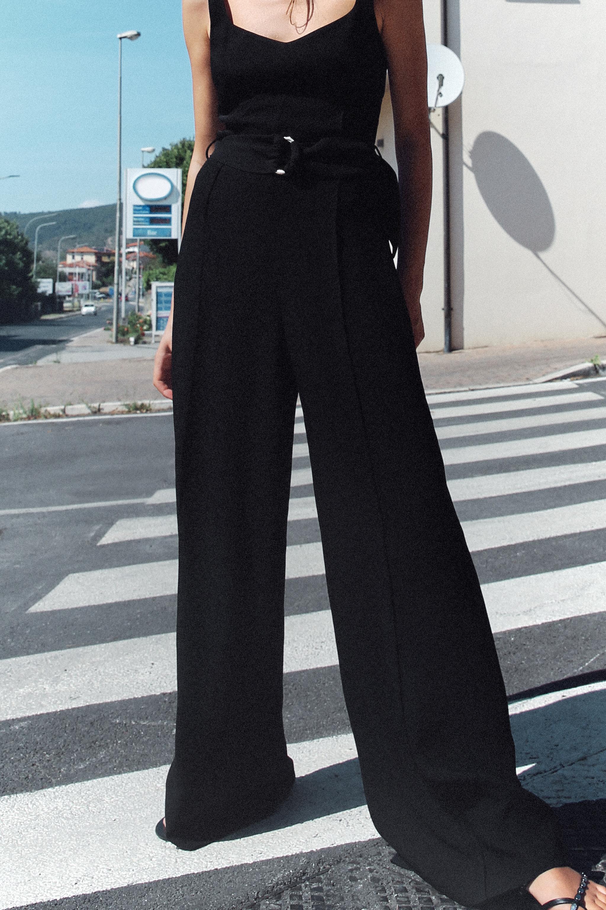 WIDE JUMPSUIT WITH BELT Product Image