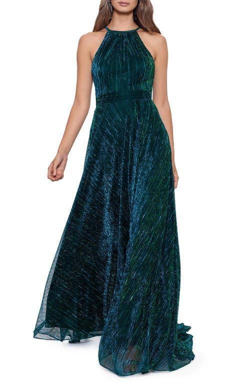 Betsy & Adam Metallic Crinkle Gown Product Image