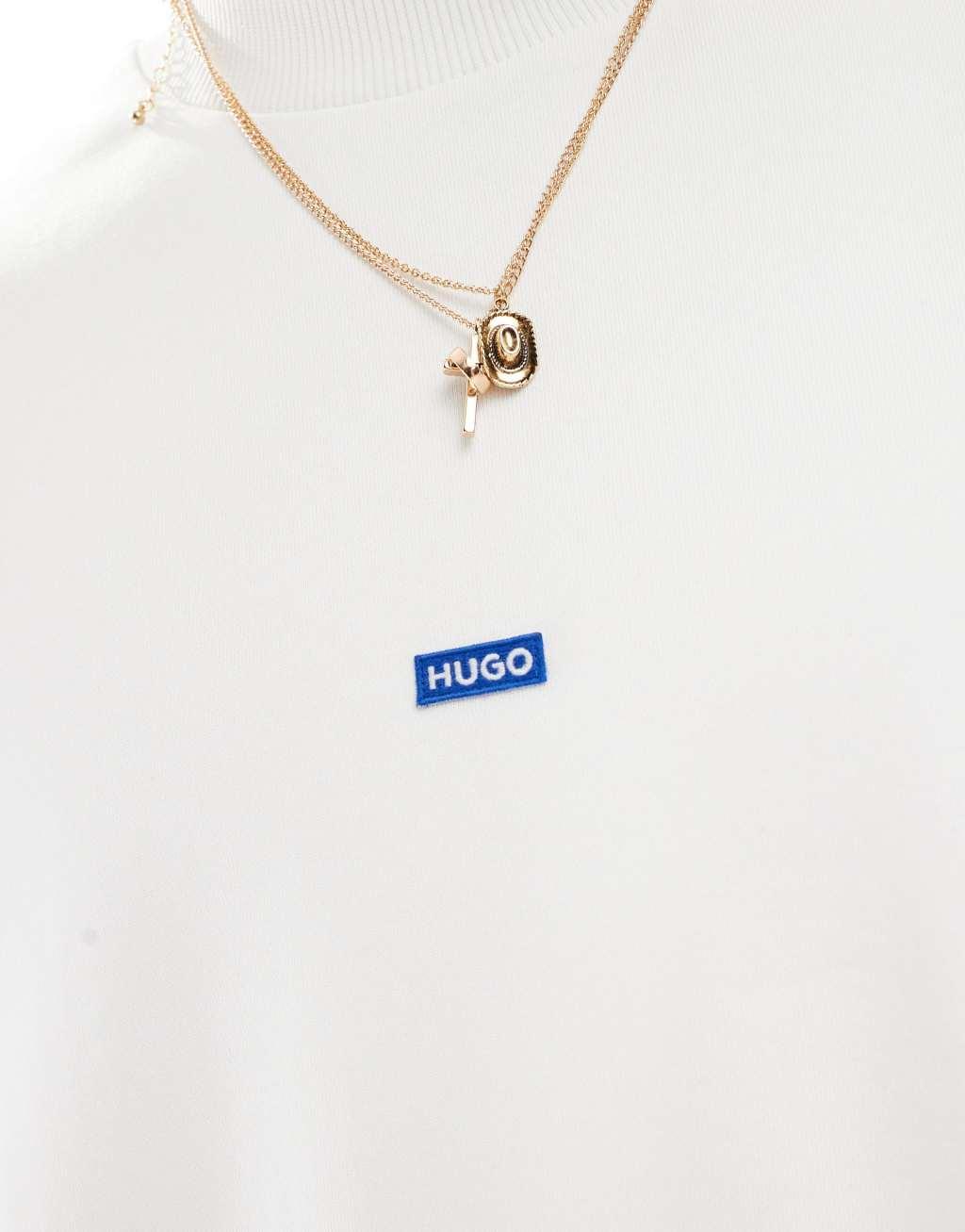 HUGO BLUE relaxed logo sweatshirt in white Product Image