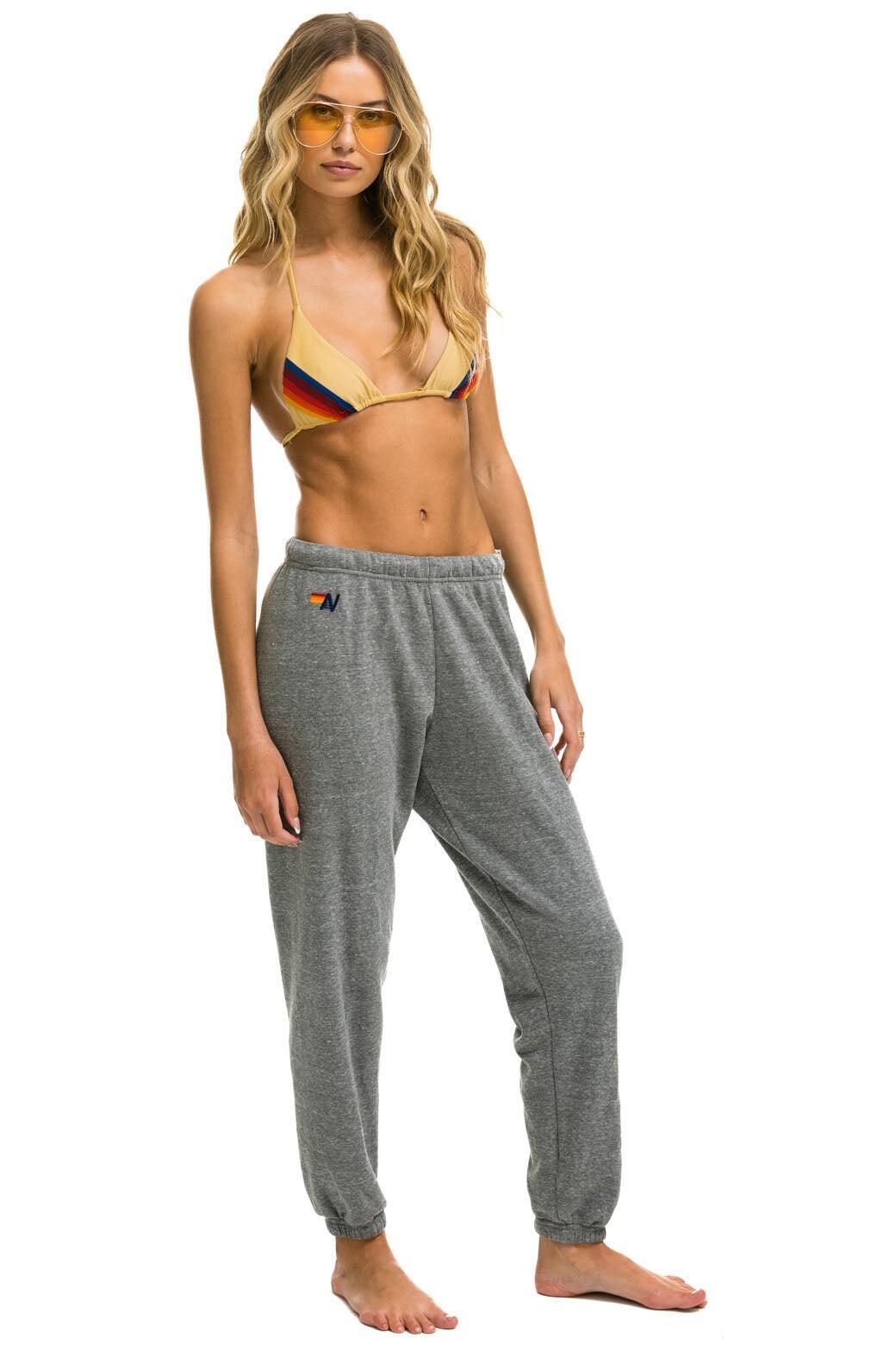 5 STRIPE SWEATPANTS - HEATHER GREY // GREY Female Product Image