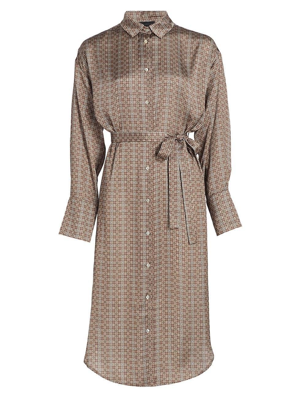 Womens COLLECTION Printed Satin Shirtdress Product Image