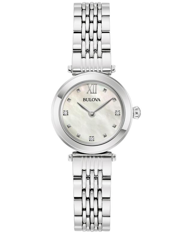 Bulova Womens Diamond Accent Stainless Steel Bracelet Watch 25mm Product Image