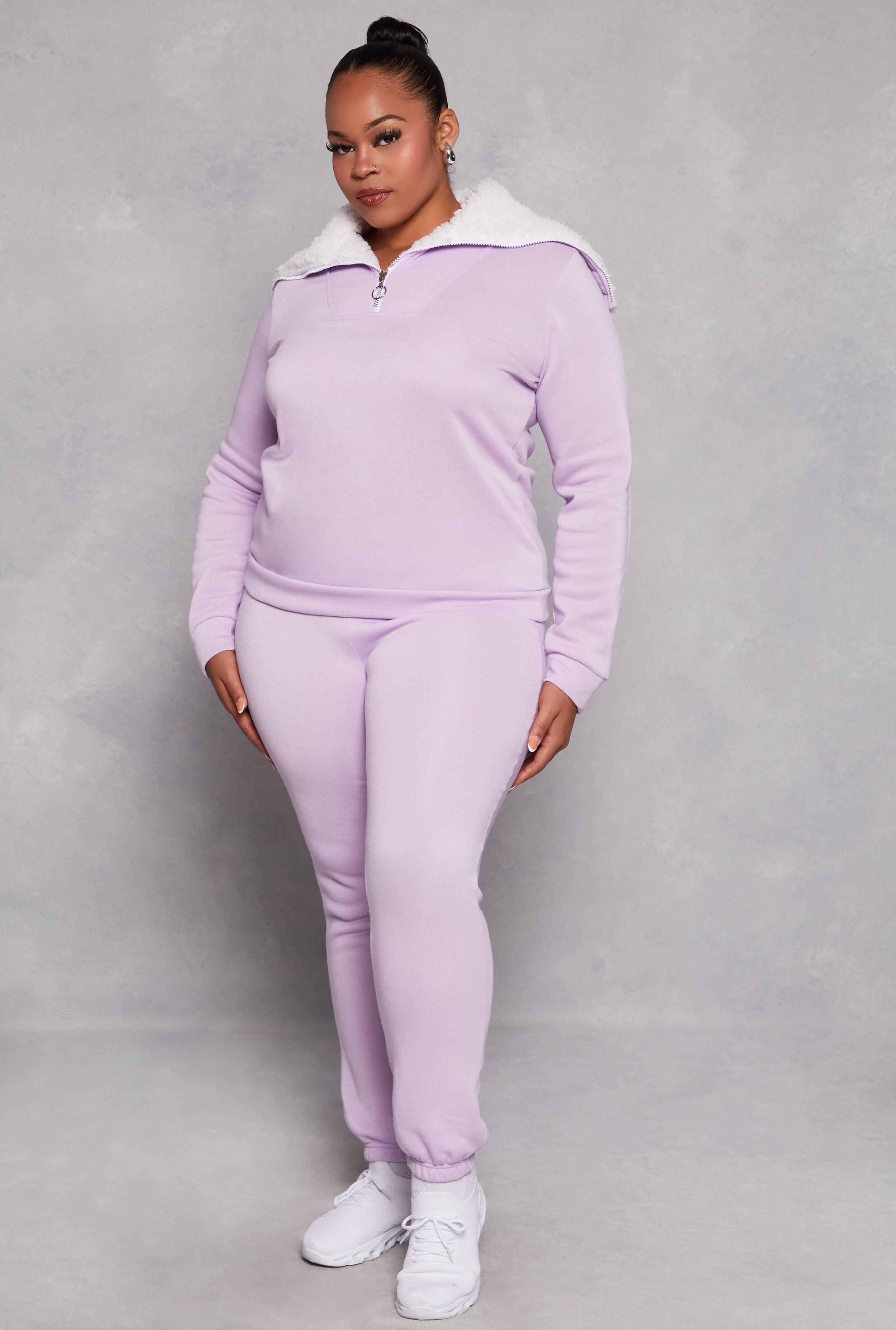 Womens Plus Size Fleece Lined Drawstring Sweatpants Product Image