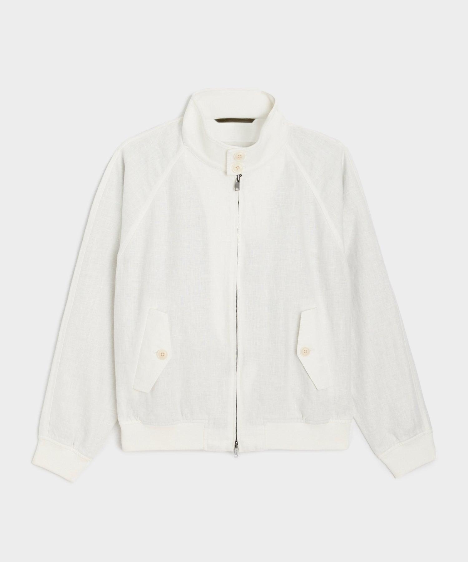 Cropped Linen Harrington Jacket Product Image