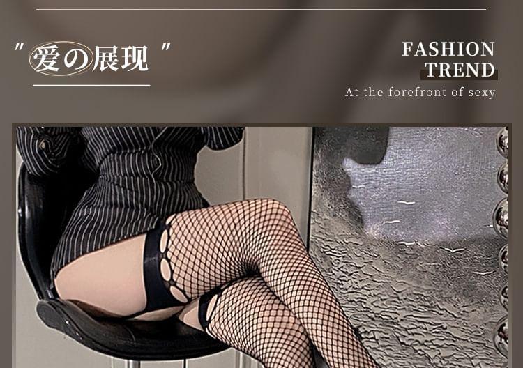 Fishnet Stockings With Suspenders Product Image