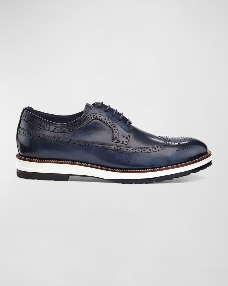 Men's Louis Hybrid Wing-Tip Leather Derby Shoes Product Image