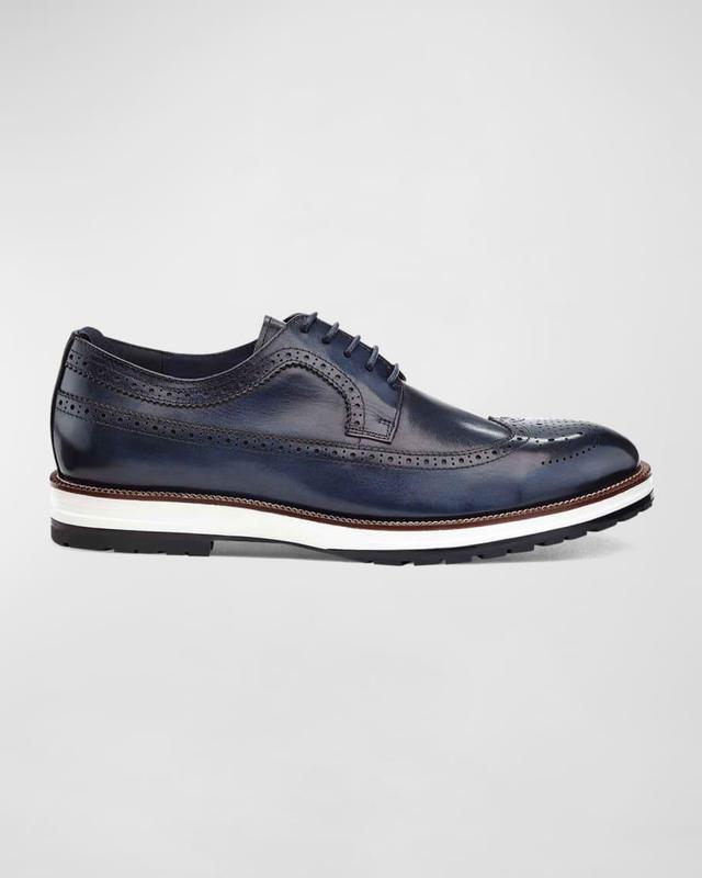 Men's Louis Hybrid Wing-Tip Leather Derby Shoes Product Image