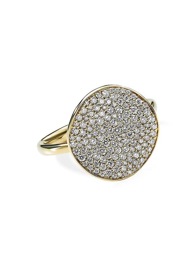 Womens Stardust Medium Flower 18K Green Gold & Diamond Ring Product Image