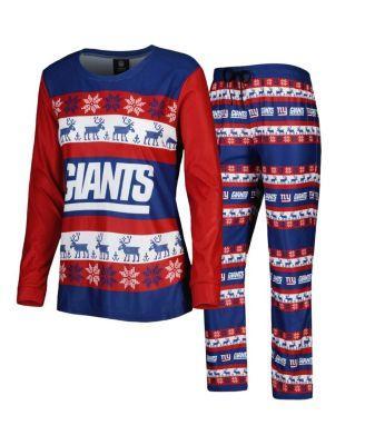 Women's Royal New York Giants Holiday Ugly Pajama Set Product Image