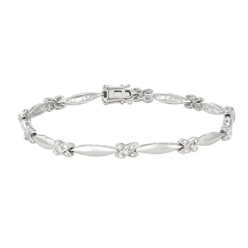 Sterling Silver 1/2 Carat T.W. Diamond Bracelet, Womens Product Image