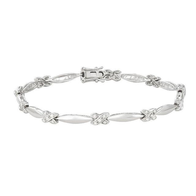 Sterling Silver 1/2 Carat T.W. Diamond Bracelet, Womens Product Image