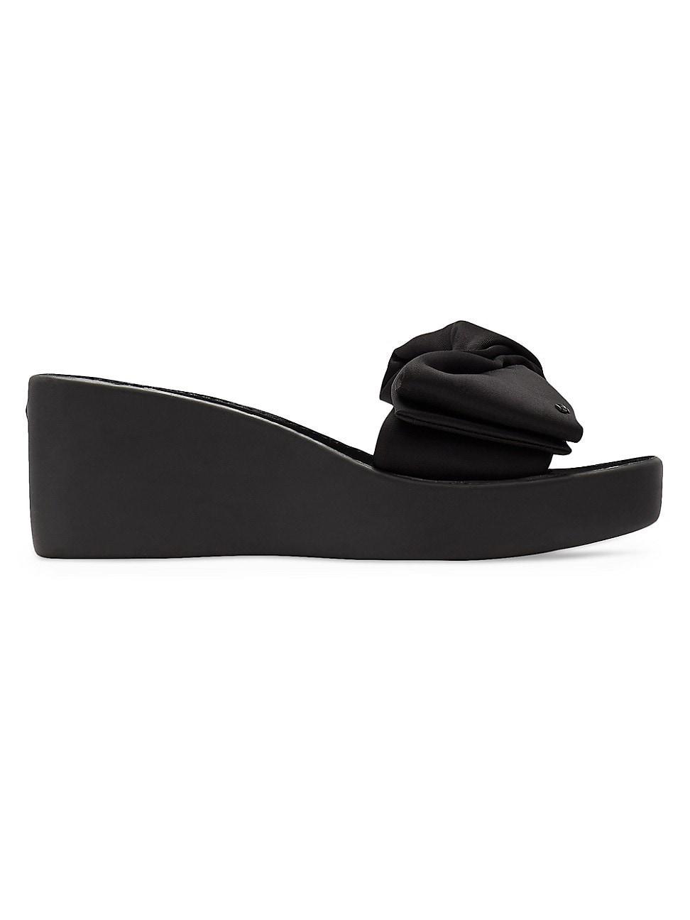 Womens Bikini 25MM Bow-Accent Wedge Slides Product Image