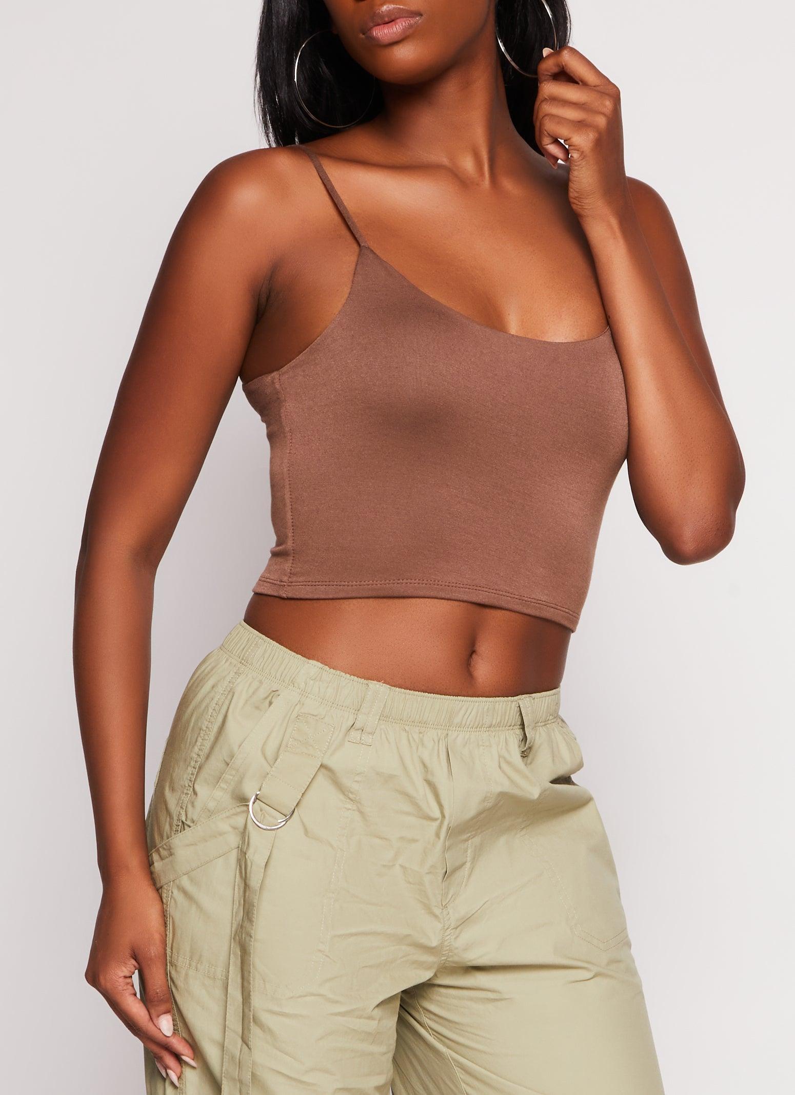 Womens Double Lined Scoop Neck Cropped Cami product image