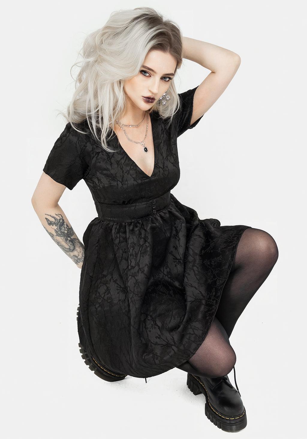 Fracture V-Neck Mini Dress Product Image