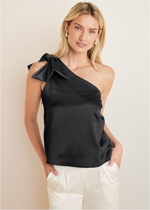 Bow Detail One-Shoulder Top Product Image