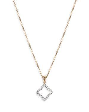 Womens Cable Collectibles Quatrefoil Pendant With Diamonds In 18K Yellow Gold On Chain Product Image