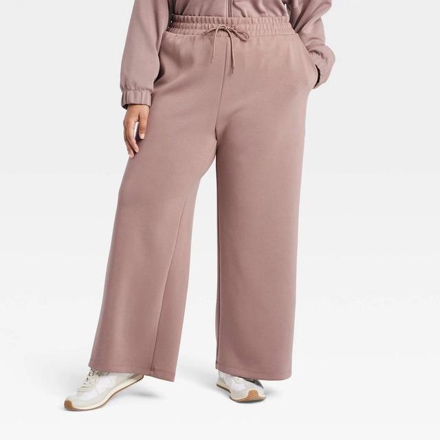 Womens Airy Sleek High-Rise Wide Leg Sweatpants - All In Motion Light Brown 4X Product Image