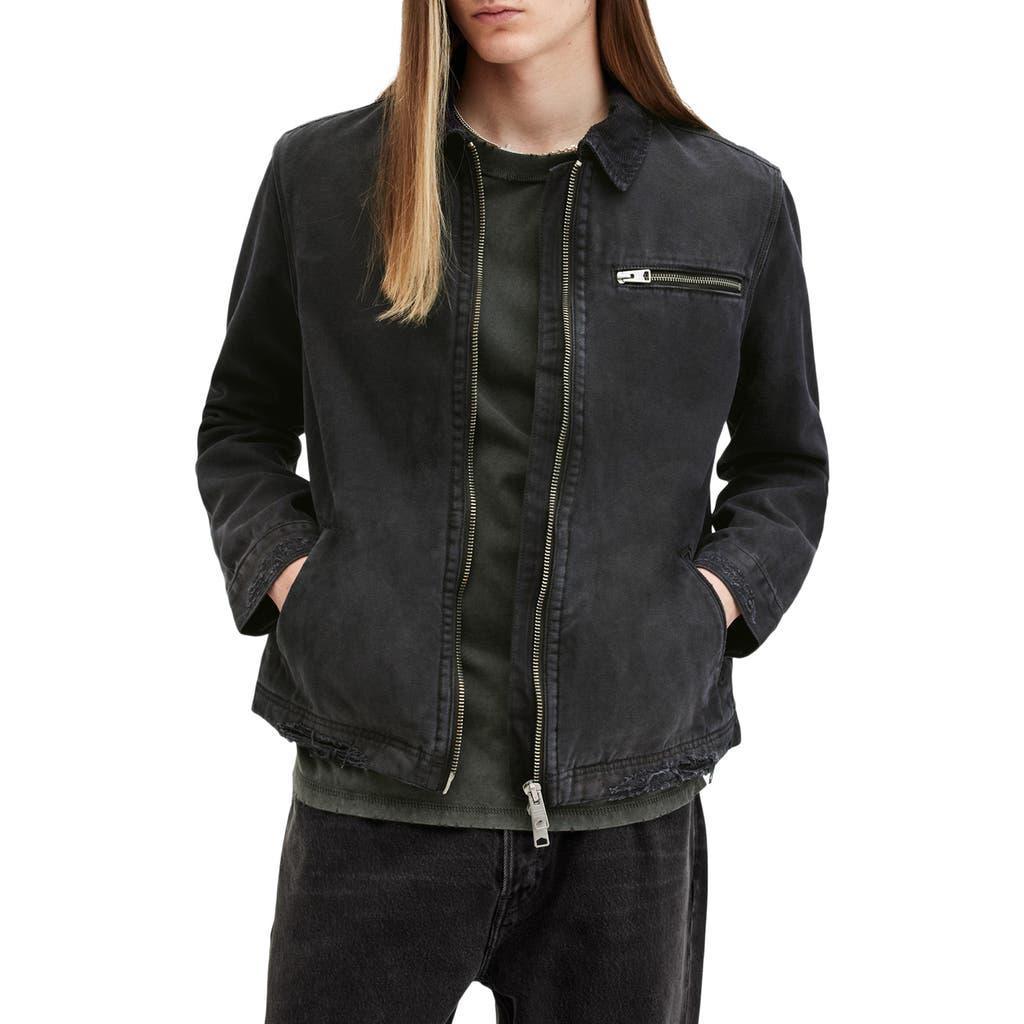 ALLSAINTS Rothwell Corduroy Collar Jacket In Washed Black Product Image