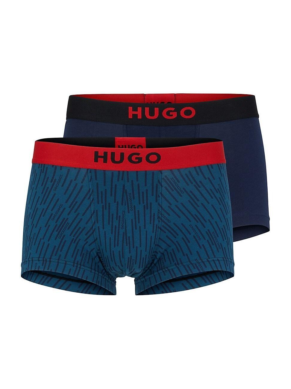 Mens Two-Pack Of Stretch-Cotton Trunks With Logo Waistbands Product Image