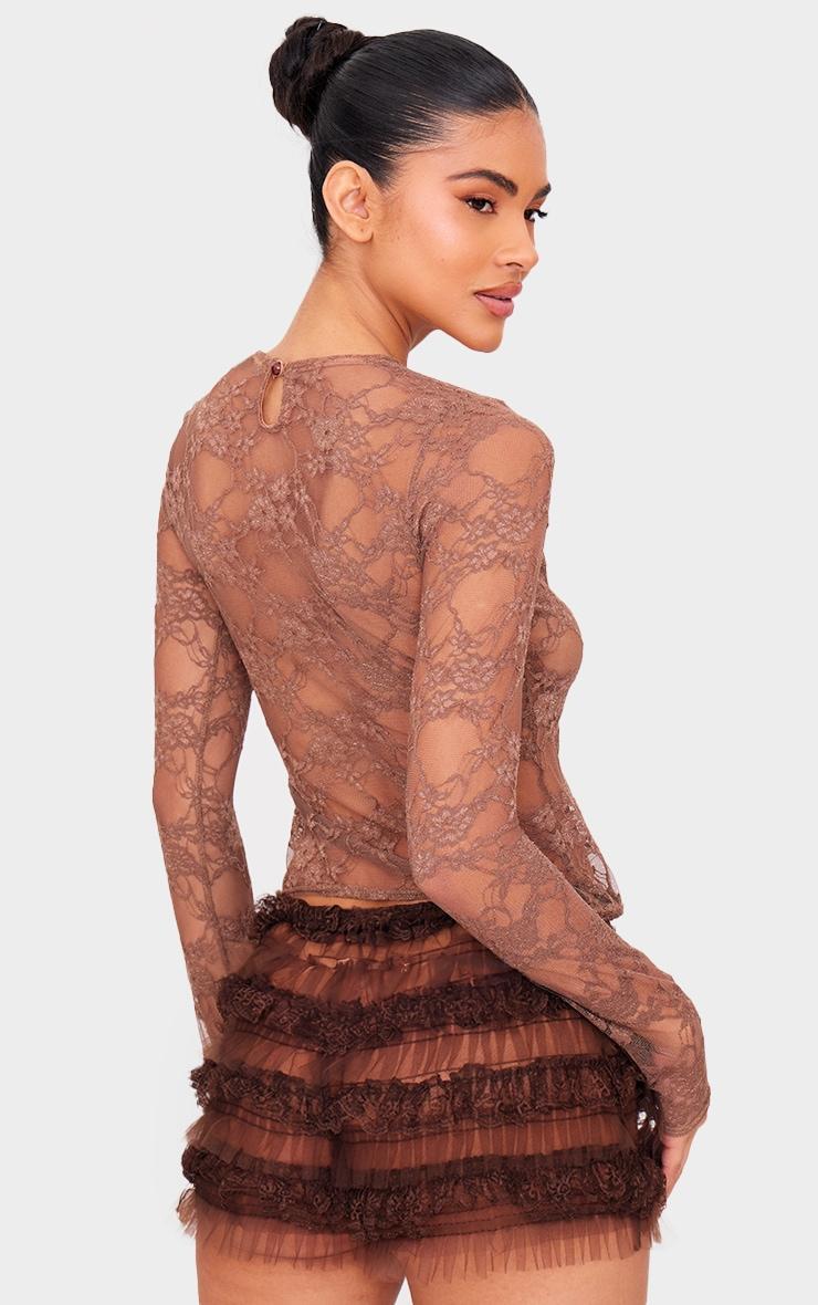  Chocolate Lace Long Sleeve Top Product Image