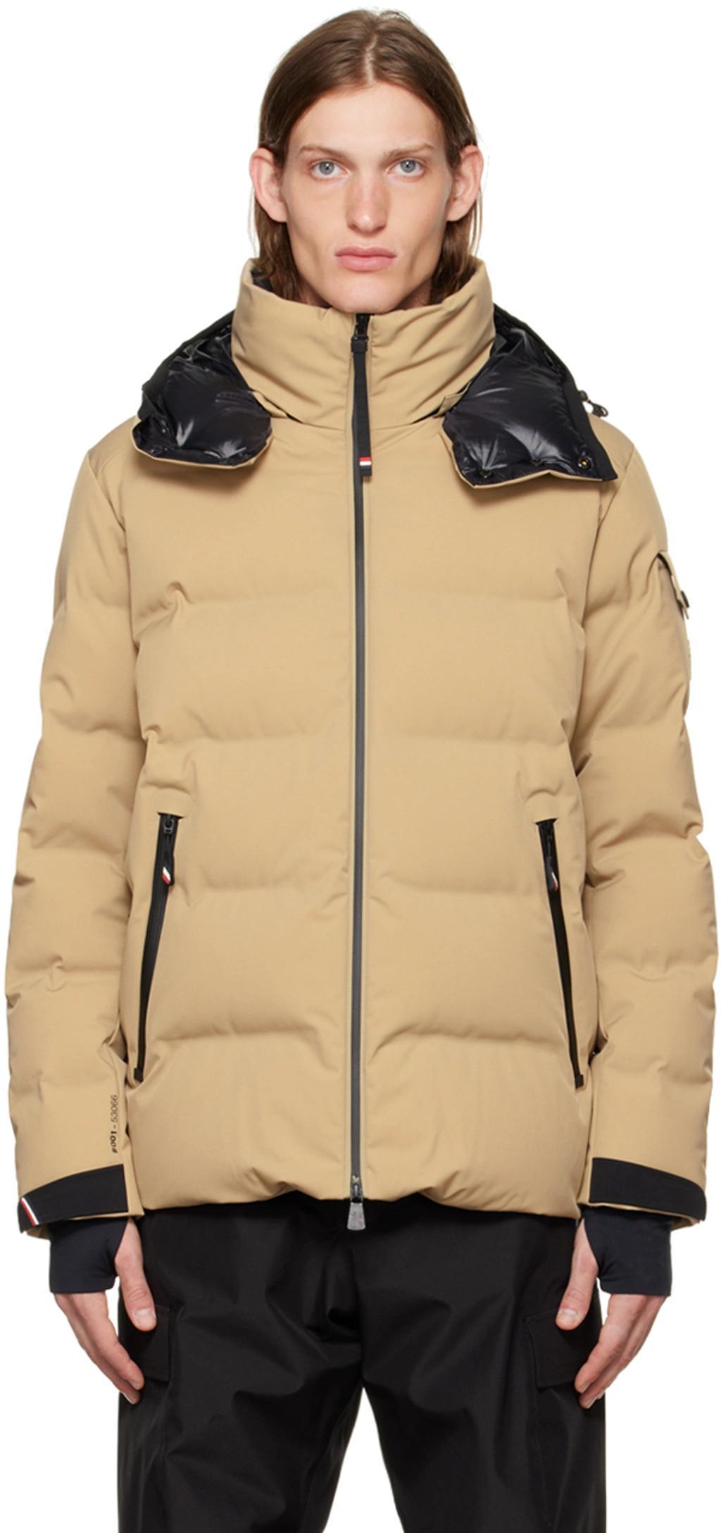 MONCLER Beige Patch Down Jacket Product Image