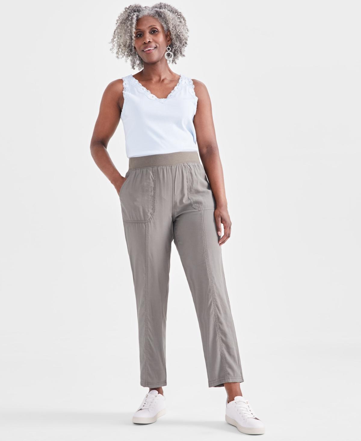 Women's Mid-Rise Pull On Straight-Leg Ankle Pants, Created for Macy's  Product Image